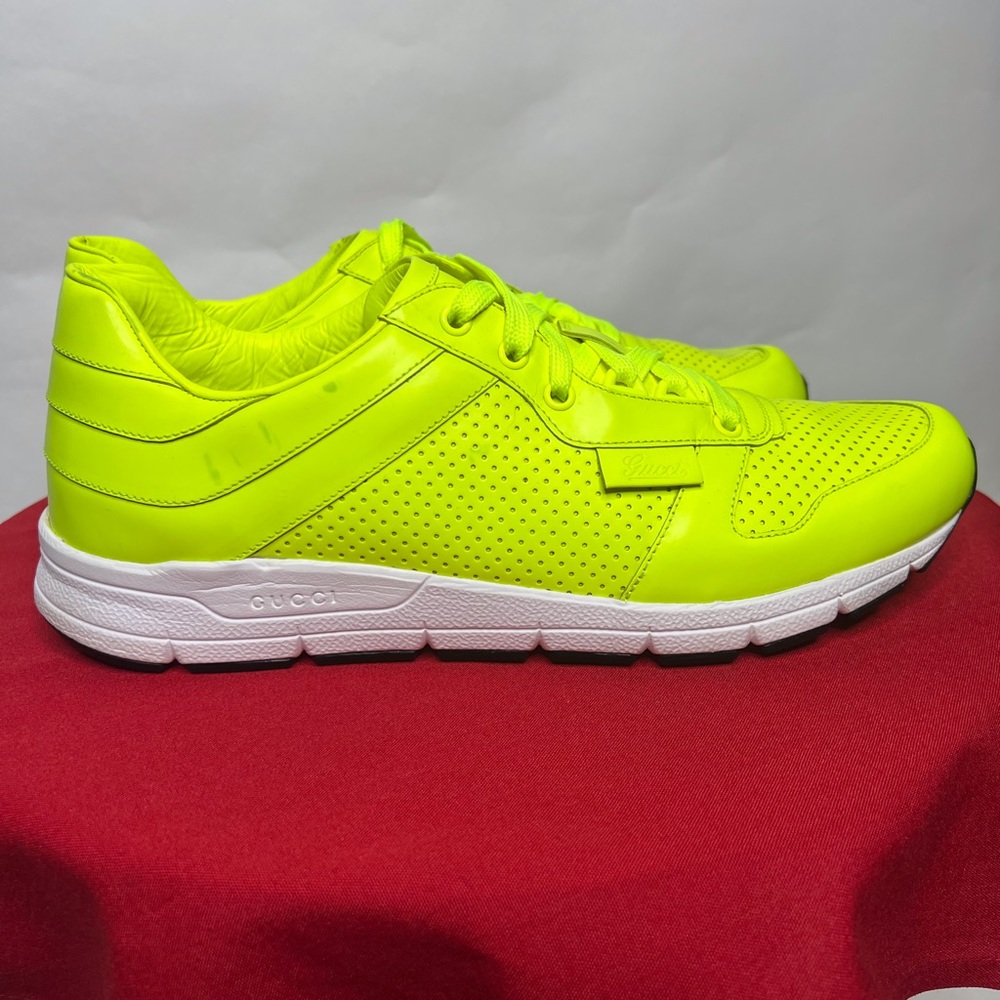 Gucci Green Neon Yellow Tennis Sneakers Trainers Shoes